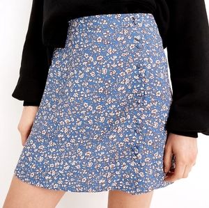 Madewell Porch Side-Button Mini Skirt in Summer Vines
